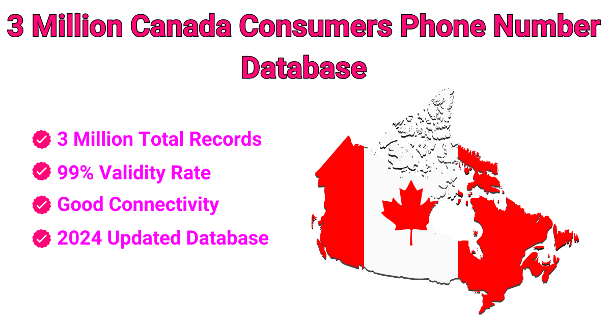 3 Million Canada Consumers Phone Number Database