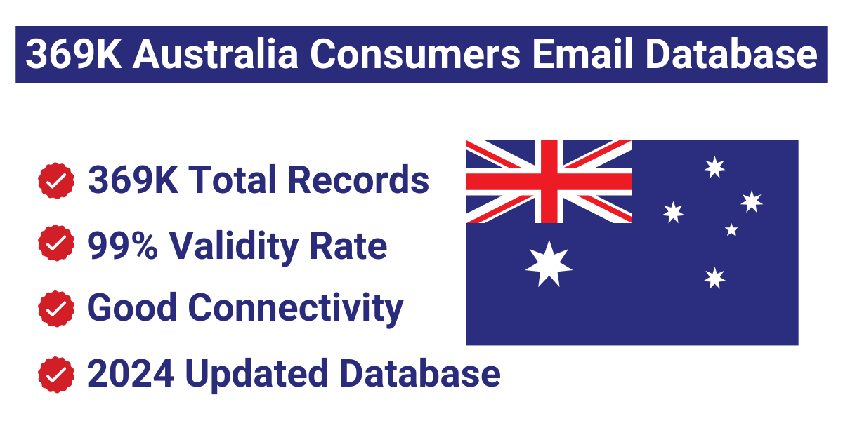 369K Australia Consumers Email Database